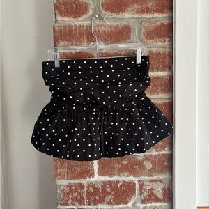 Strapless peplum top